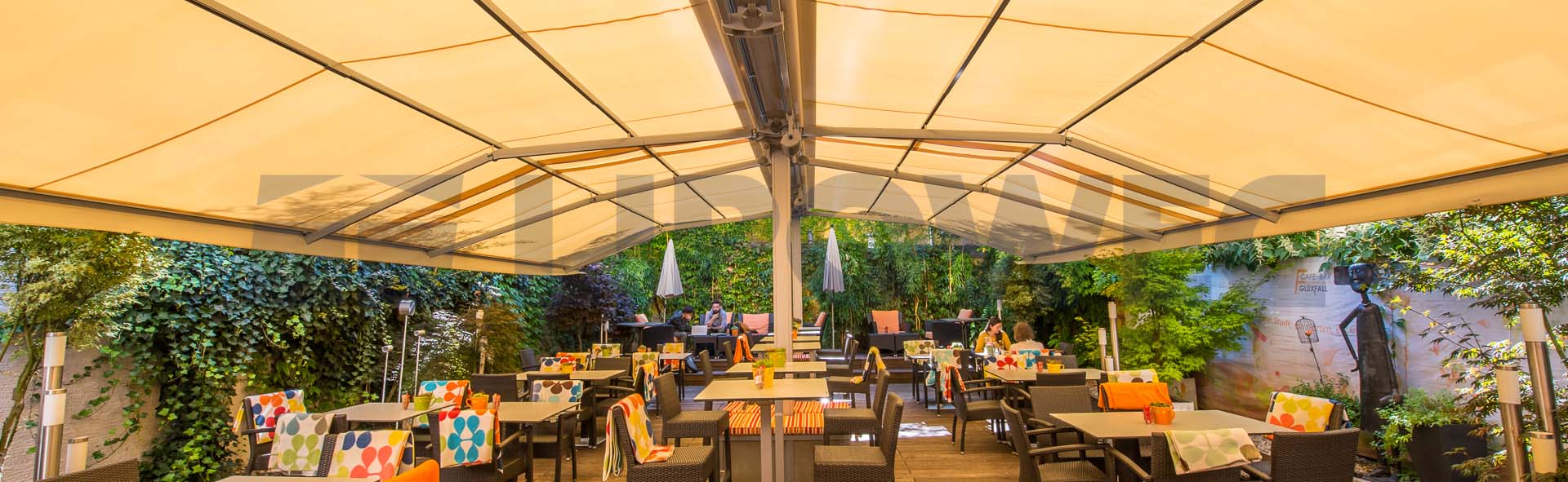 Wasserdichte Markise freistehend für die Gastronomie